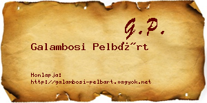 Galambosi Pelbárt névjegykártya